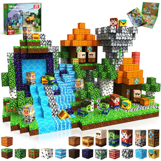 Goody King 200-pcs magnetic blocks assembly: builds shapes to boost fine motor skills and creativity