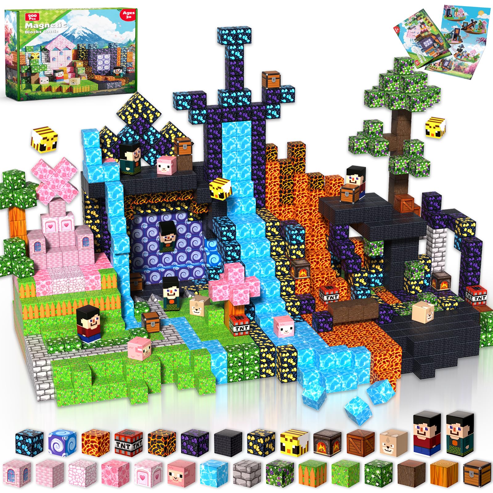 Goody King 200PCS magnetic blocks forest scene boost imaginative play and spatial skills