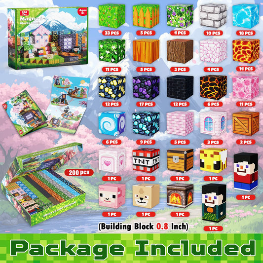 Goody King 200PCS magnetic blocks volcano scene inspires building and storytelling