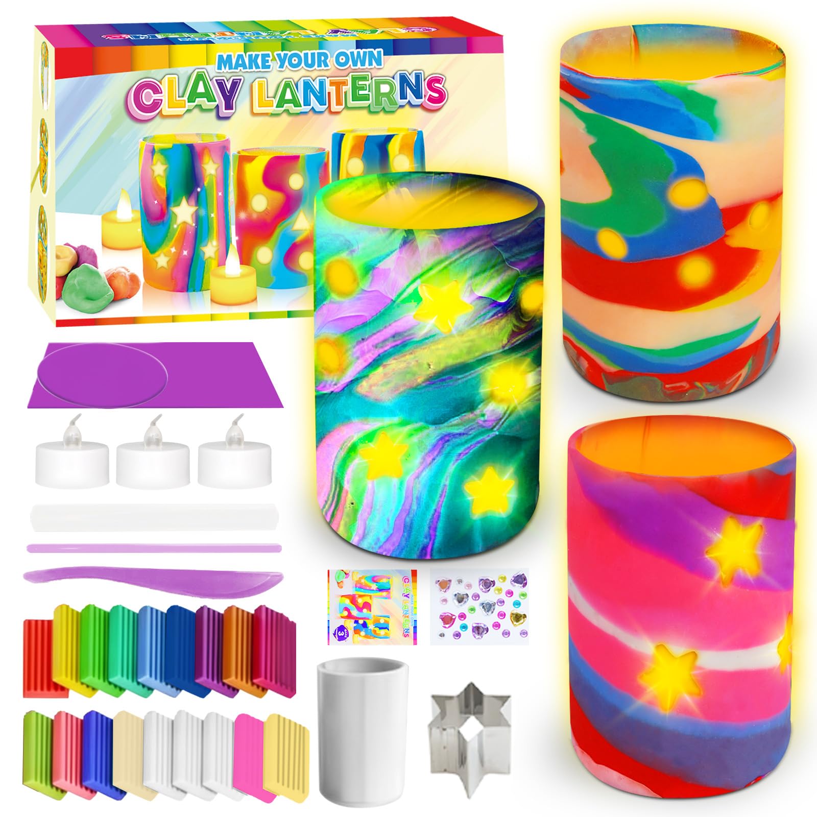 Goody King clay lantern kit contents for at-home crafting