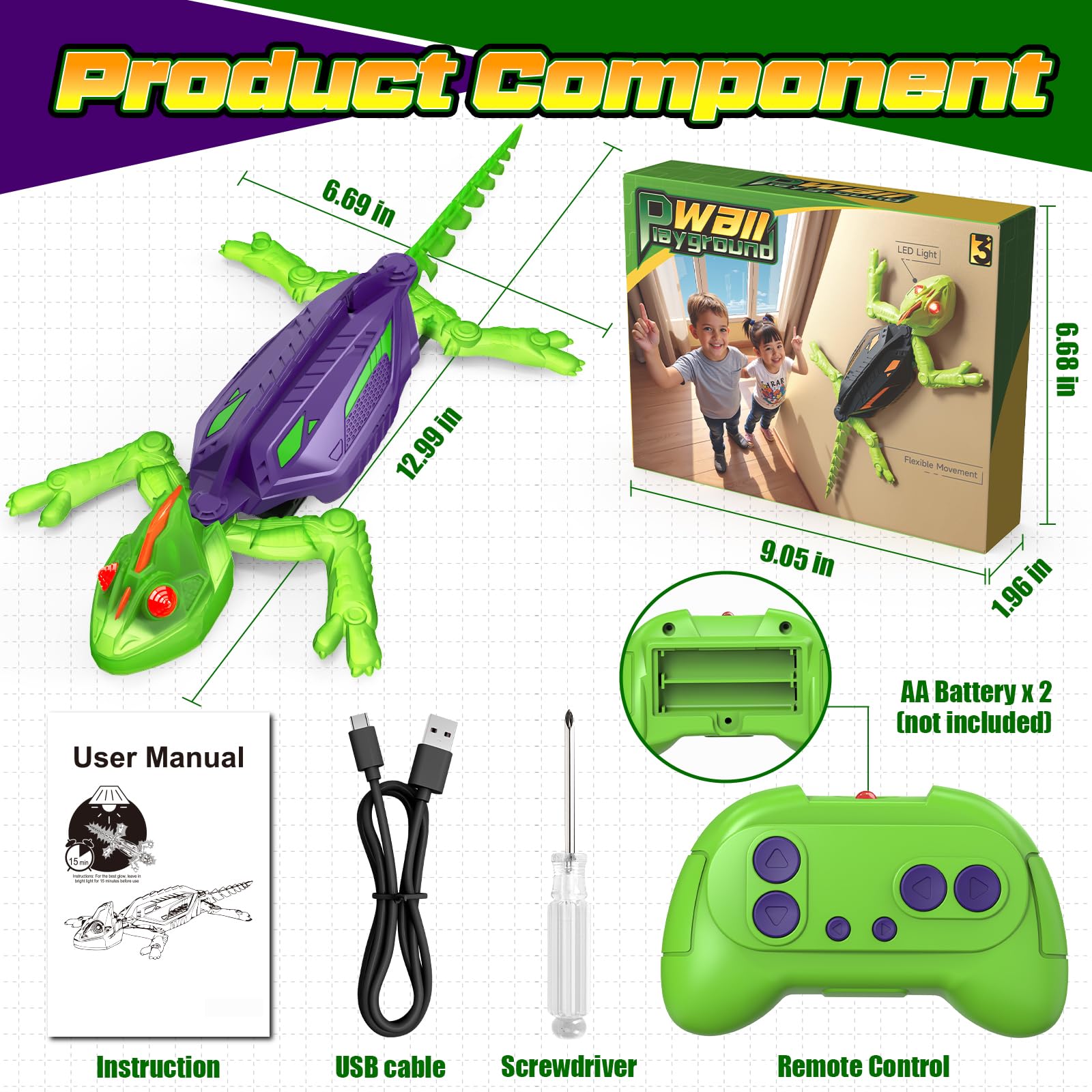 Goody King LED eyes glow mode enhances visual appeal during play.