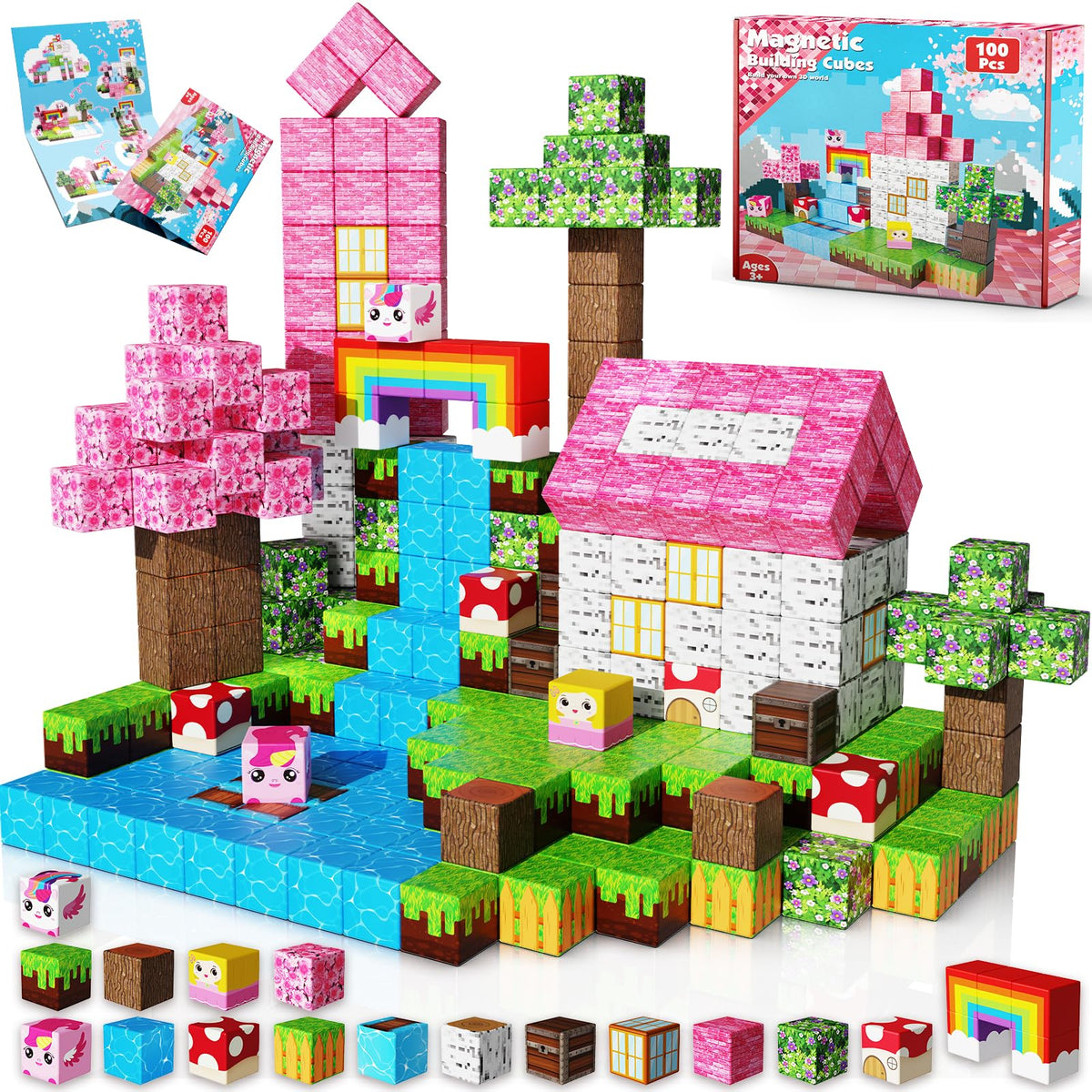 Goody King magnetic blocks 100pcs set for creative construction and STEM exploration.