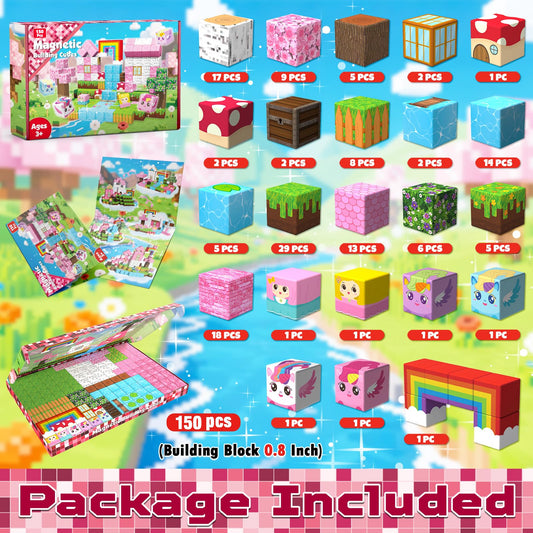 Goody King magnetic blocks with eight magnets per piece enable sturdy builds.