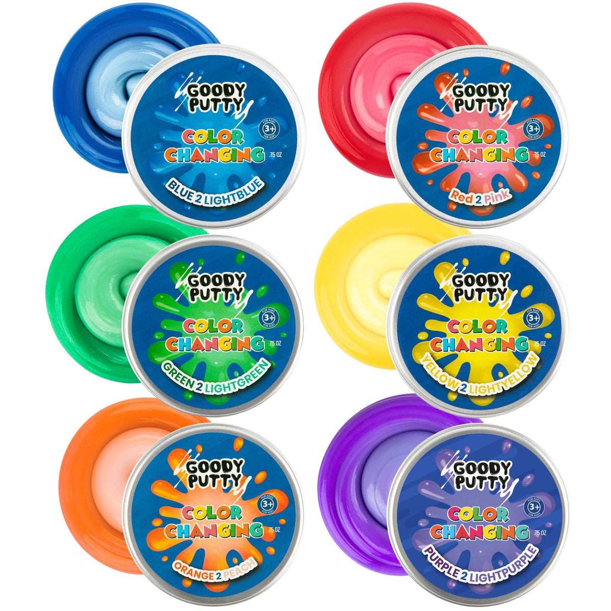 Goody Putty green-to-light-green tin for color-changing tactile play that helps focus.