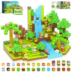 Gooidea 150 magnetic blocks in a jungle forest scene for imaginative building play.