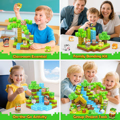 Gooidea 150 magnetic blocks stacking cubes support hands-on sensory learning.