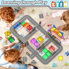 Gooidea 92PCS magnetic tiles police office supports planning and safety-themed play.