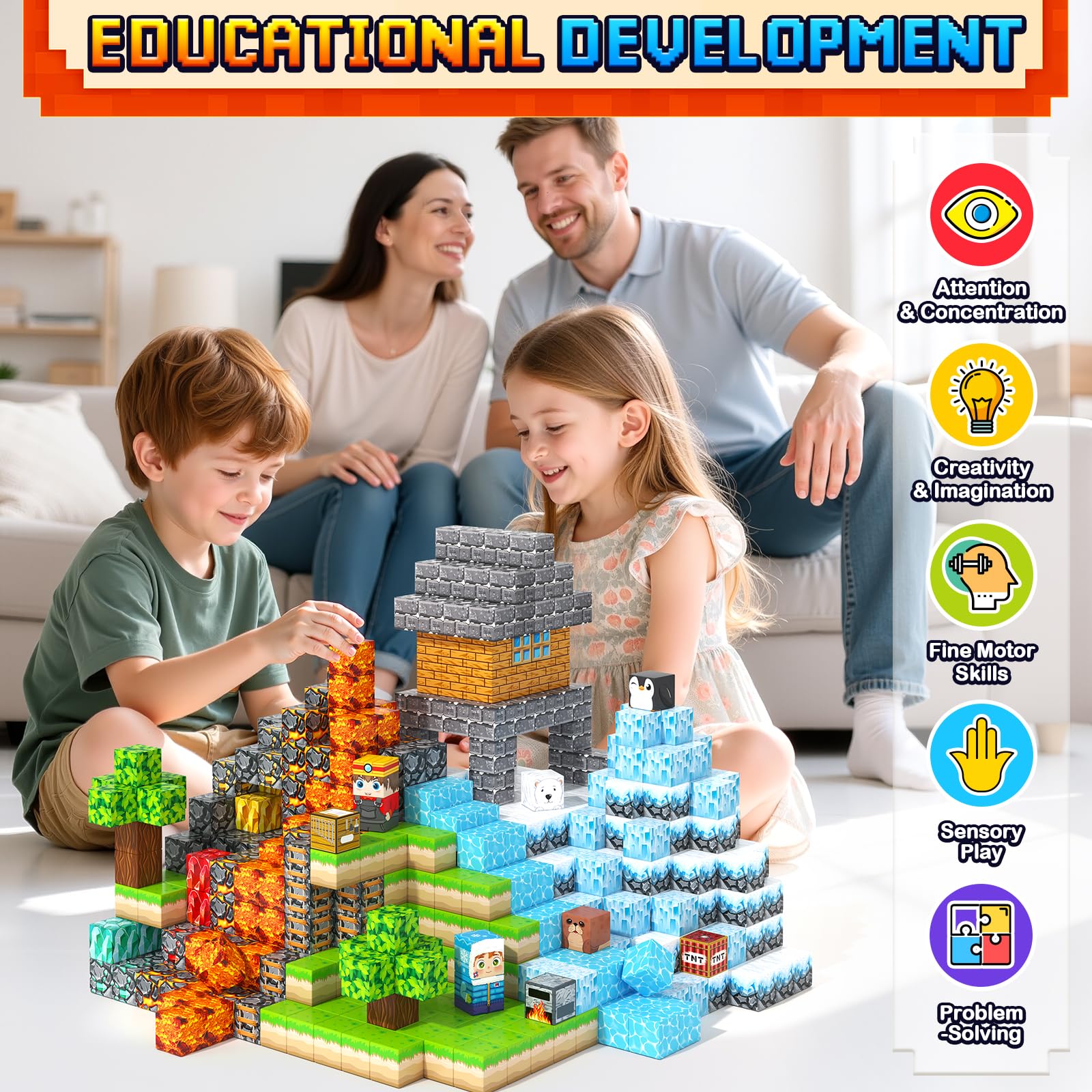 Gooidea Magnetic Blocks Bell-like sounds capture attention during creative sessions.