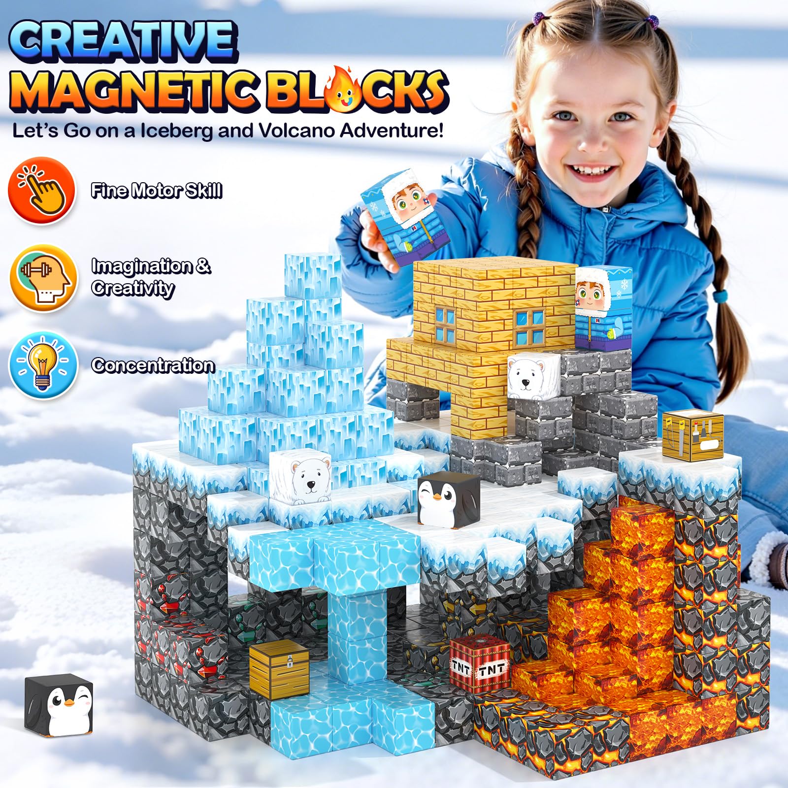 Gooidea Ice Fire World magnetic crafts for on-the-go creativity.