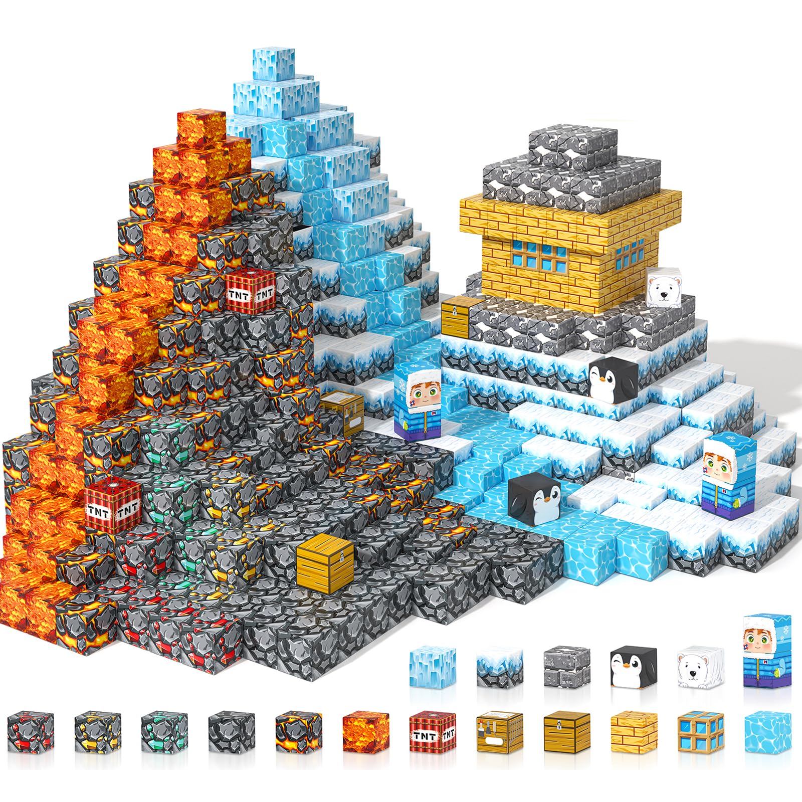 Gooidea Ice Fire World volcano scene boosts imaginative building.