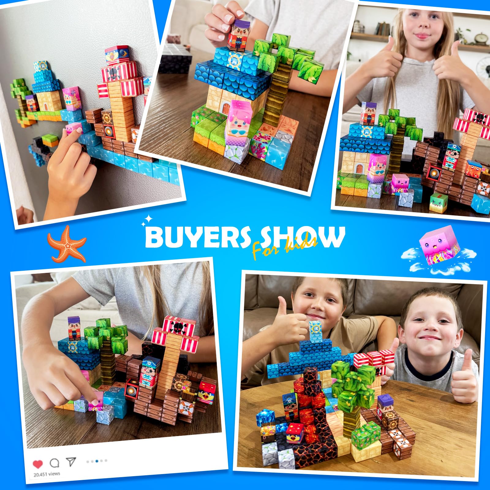 Gooidea Magnetic Blocks 150PCS colorfast UV printing stays bright during play