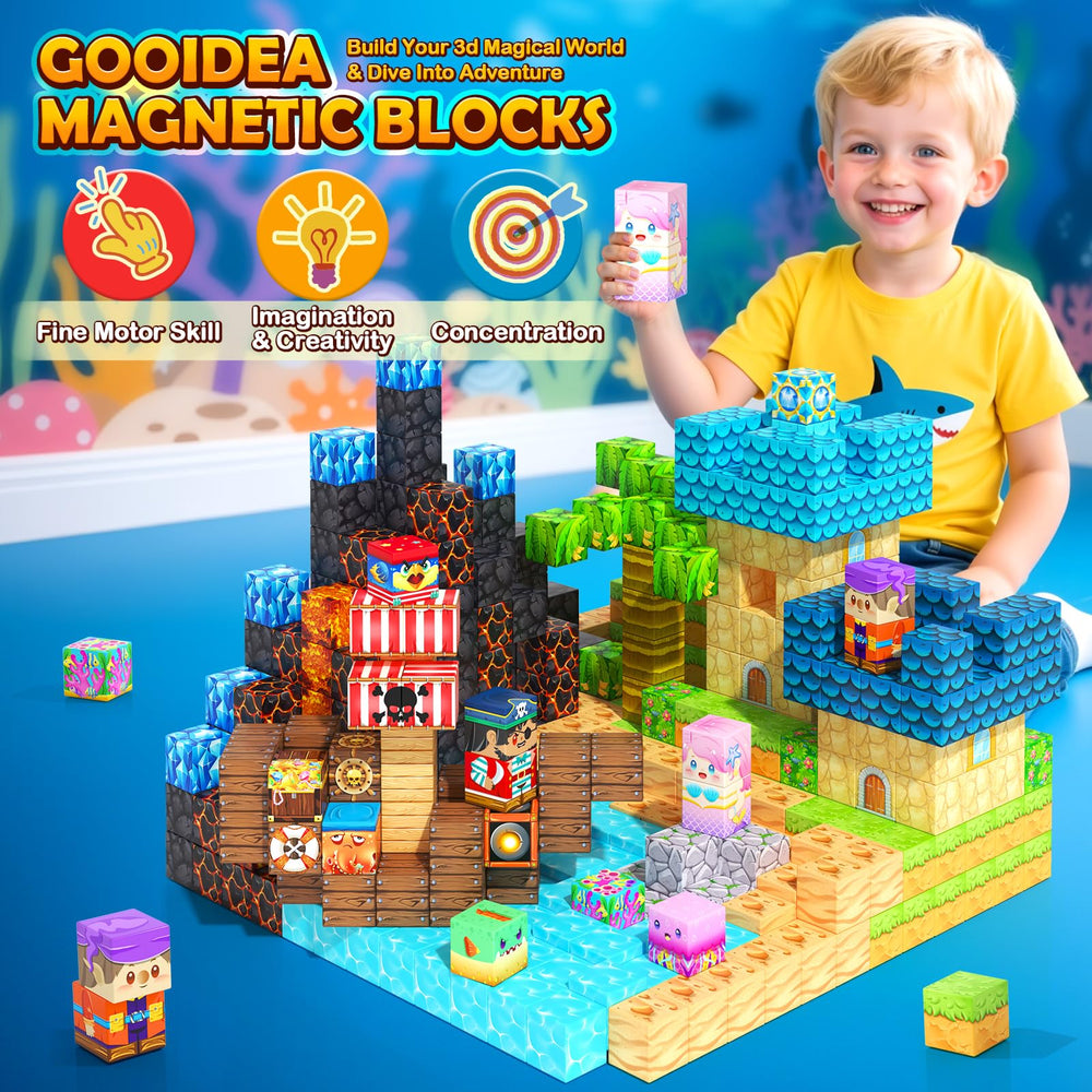 Gooidea Magnetic Blocks 150PCS smooth rounded edges for safe handling