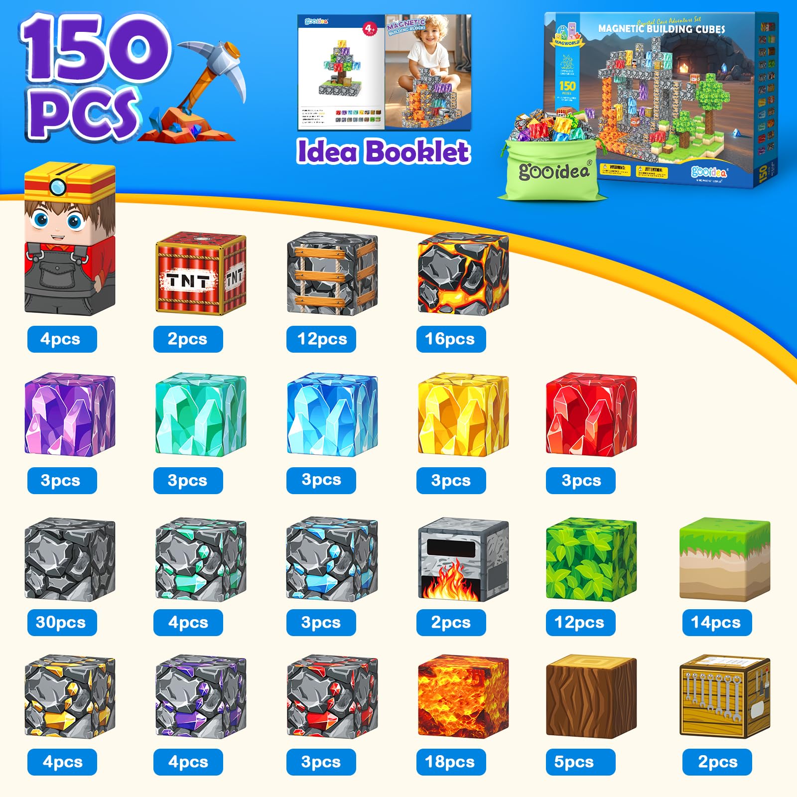 Gooidea Magnetic Blocks family play moment captured in action photo encourages screen-free fun.