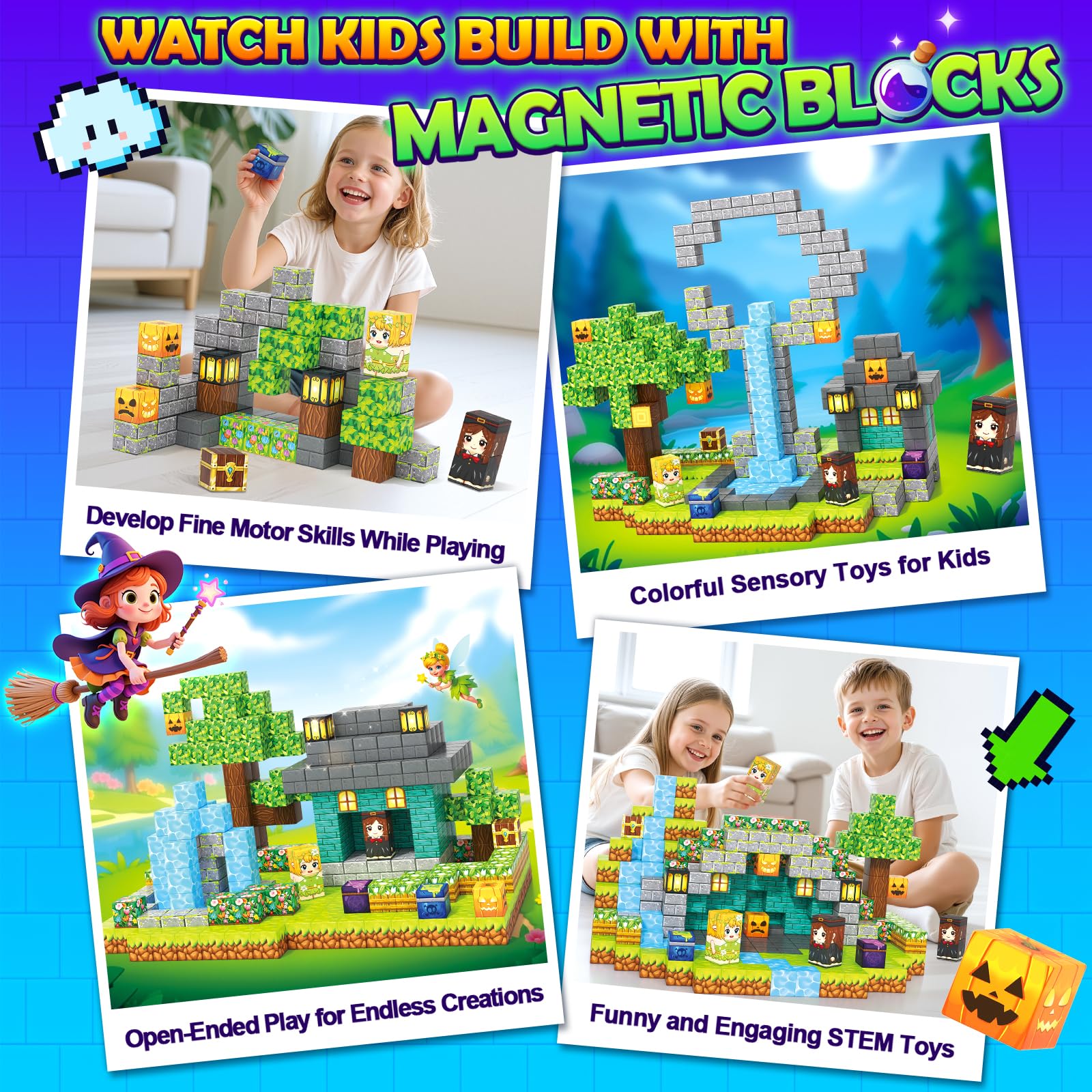 Gooidea magnetic blocks kids building session – hands-on learning and imaginative play.
