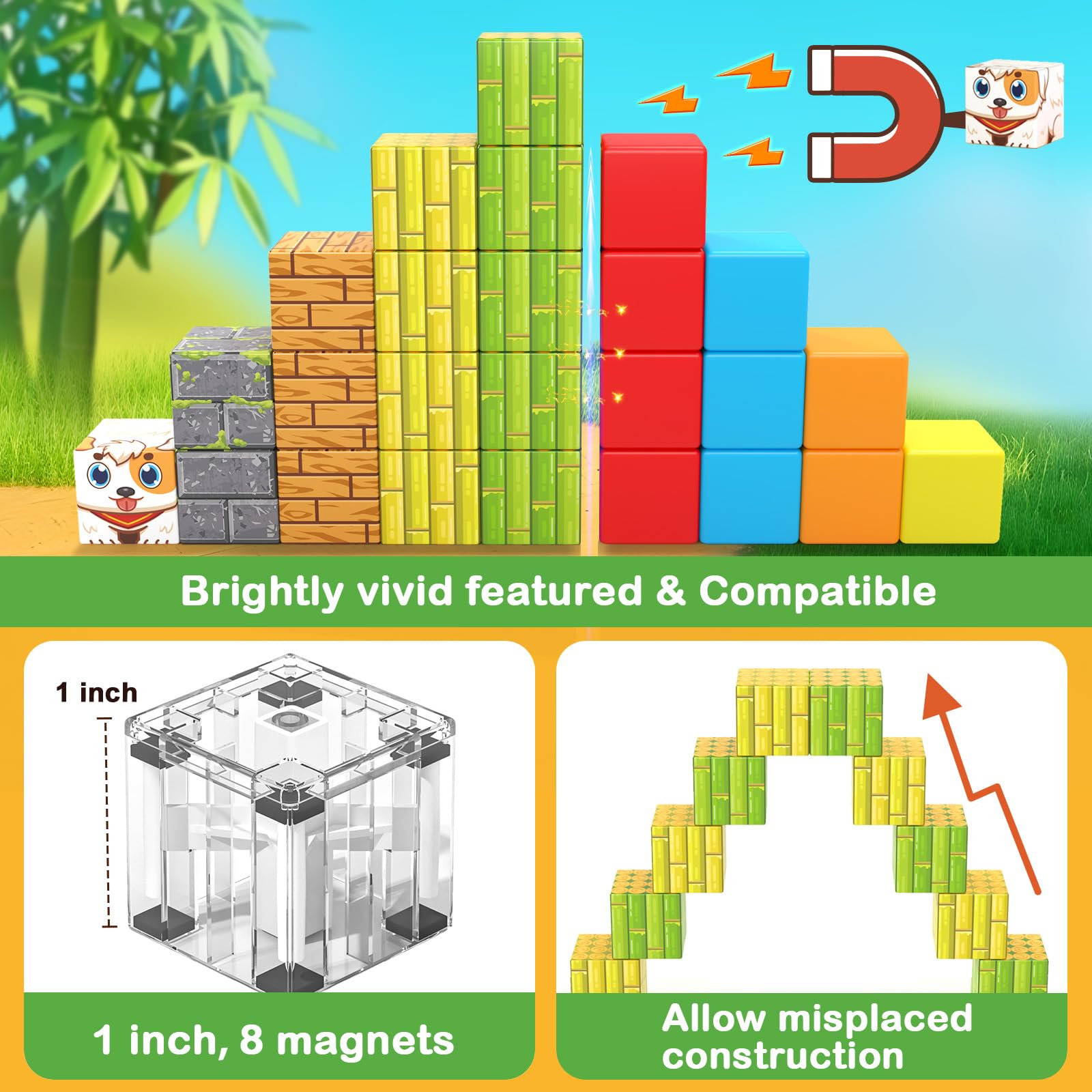 Gooidea magnetic blocks show safe rounded edges for kid-friendly building sessions.