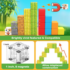 Gooidea magnetic blocks show safe rounded edges for kid-friendly building sessions.