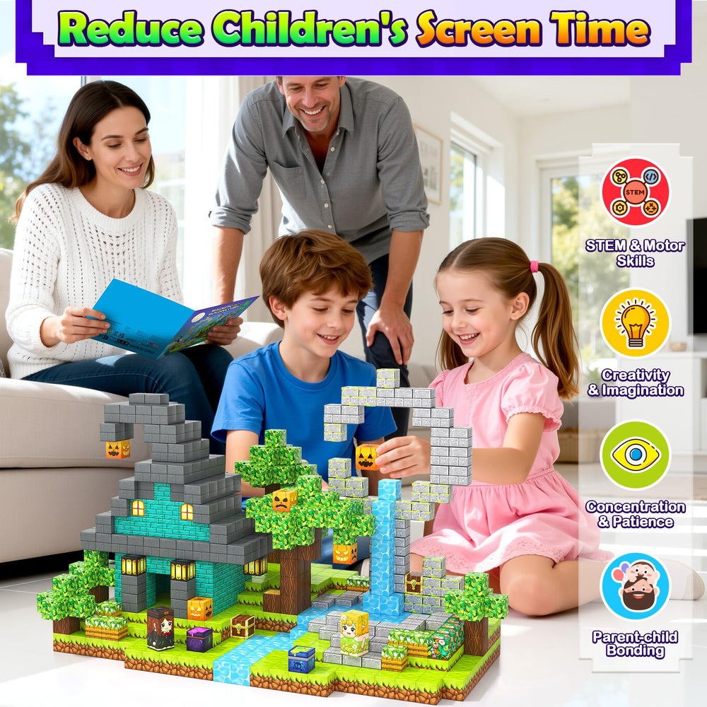 Gooidea magnetic blocks closeup – vibrant magnets click together for satisfying assembly.