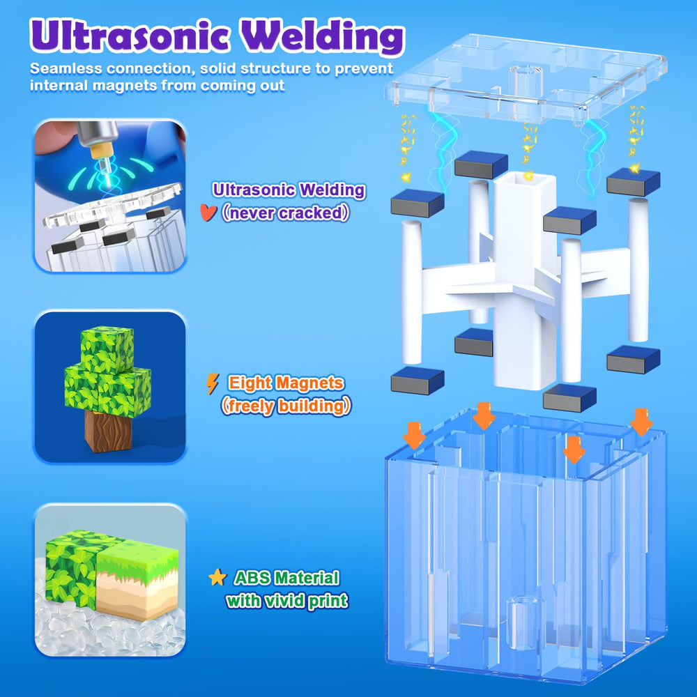 Gooidea Magnetic Blocks ultrasonic welding edges emphasize safe design for curious hands.