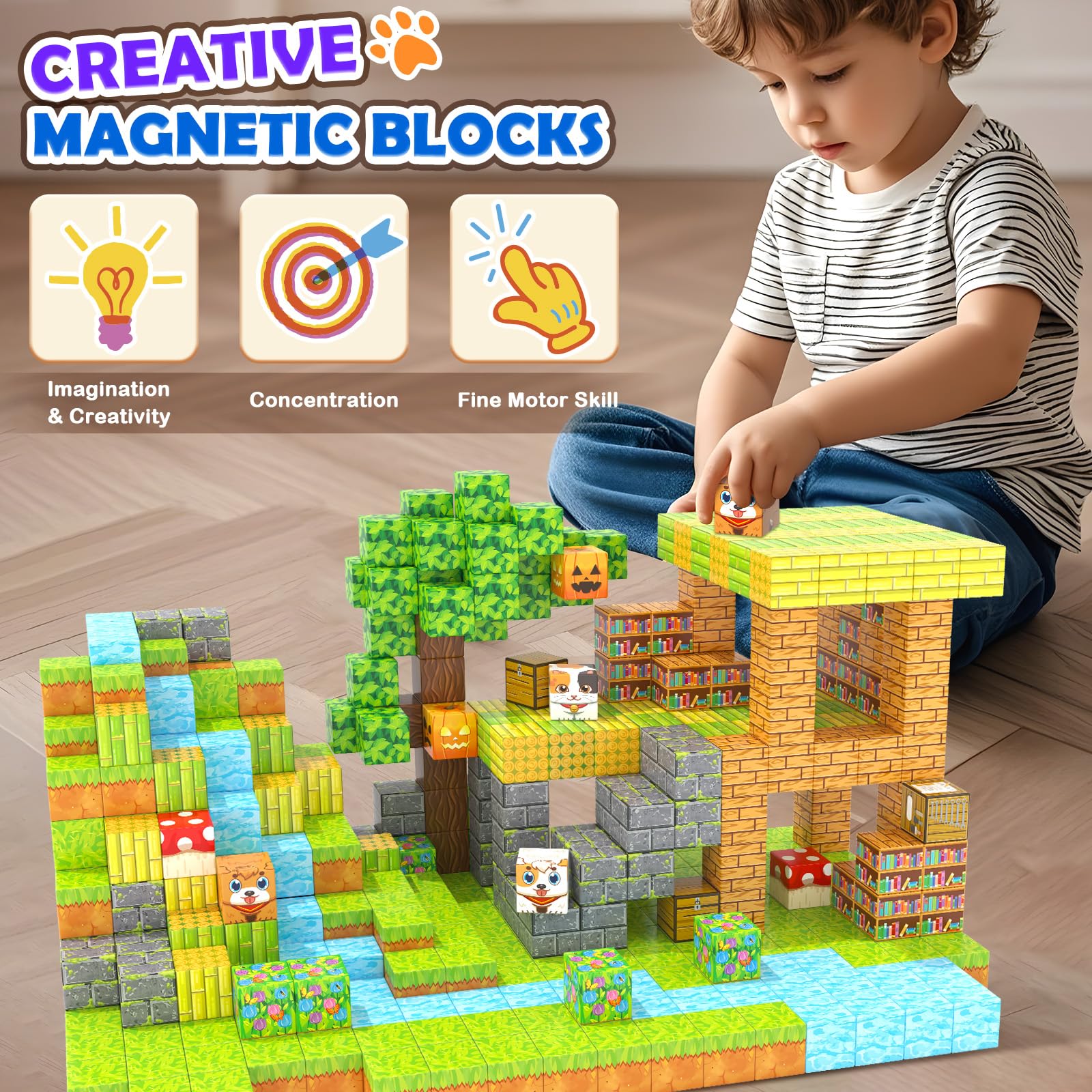 Gooidea magnetic-building toys in a classroom setting highlighting group play.