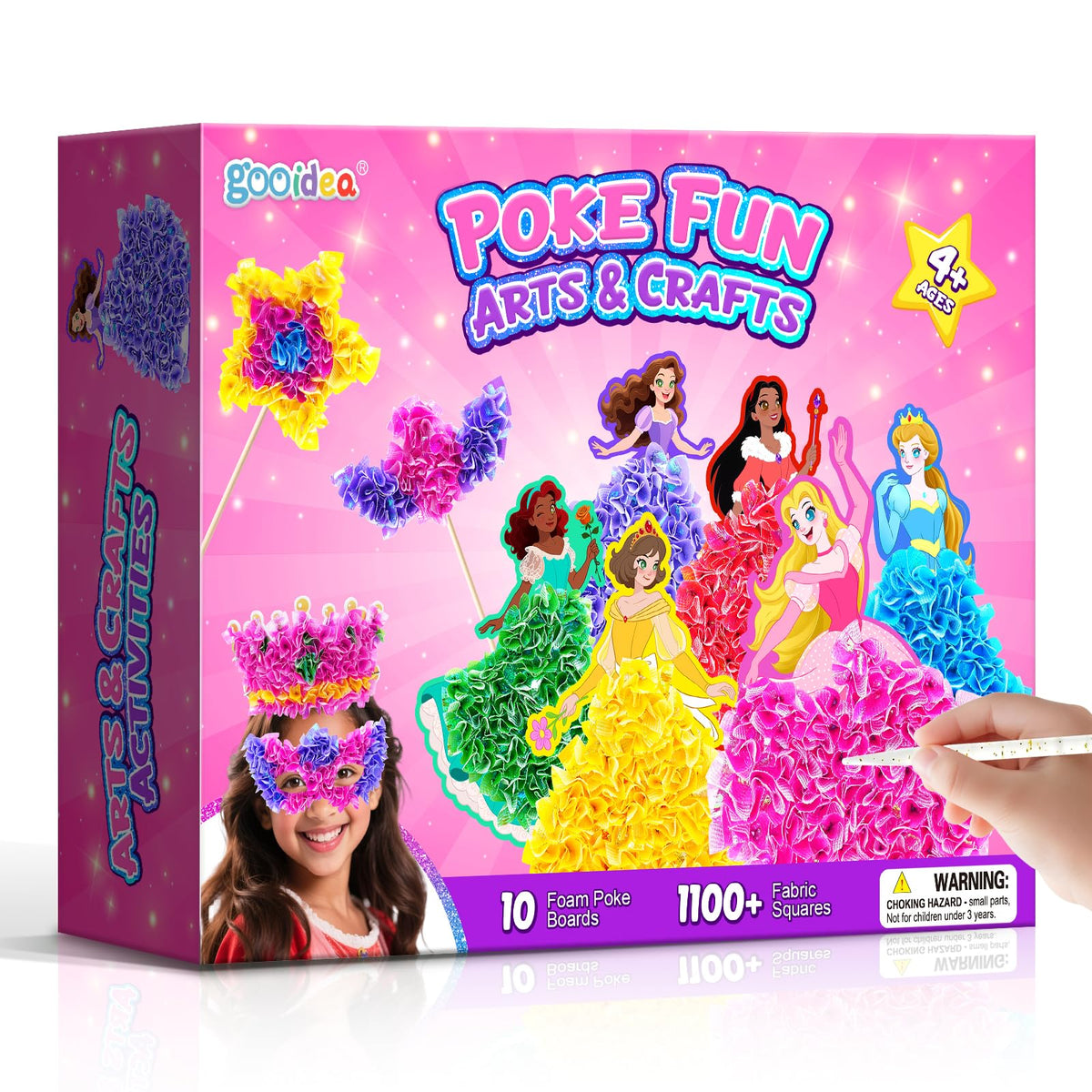 Gooidea poke art kit princess designs displayed in a child's room