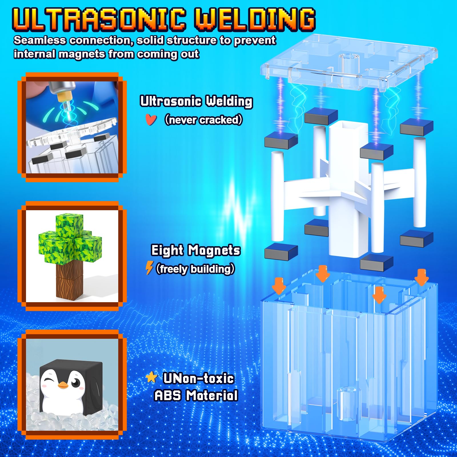 Gooidea Magnetic Blocks Ultra-Safe construction with rounded edges for safe play.
