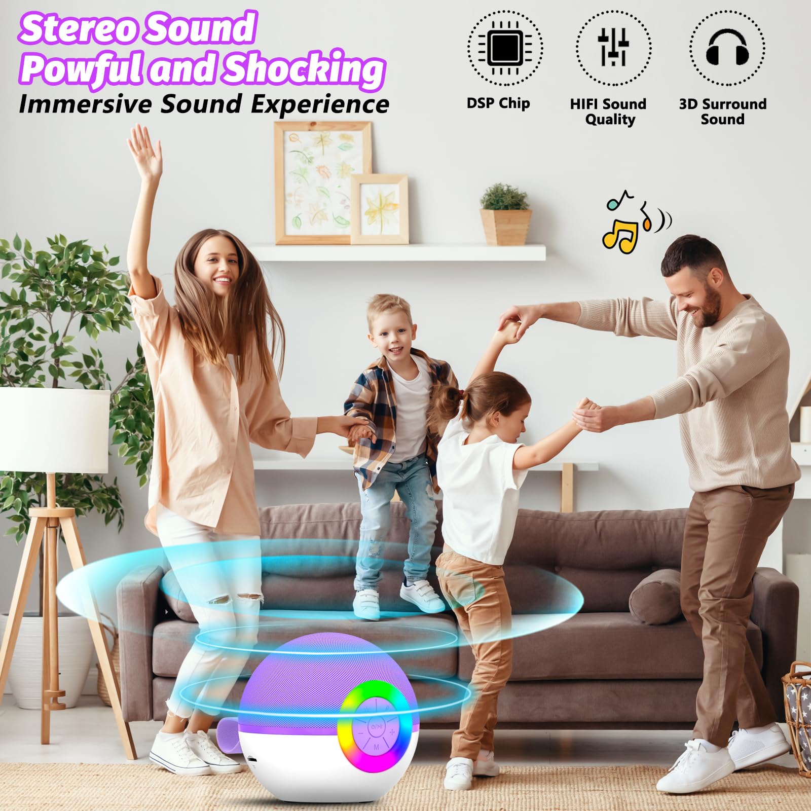Goopow Bluetooth karaoke speaker with wireless mics for easy setup and fun parties.