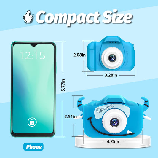 Goopow kids camera with cartoon soft cover for safe, colorful play.