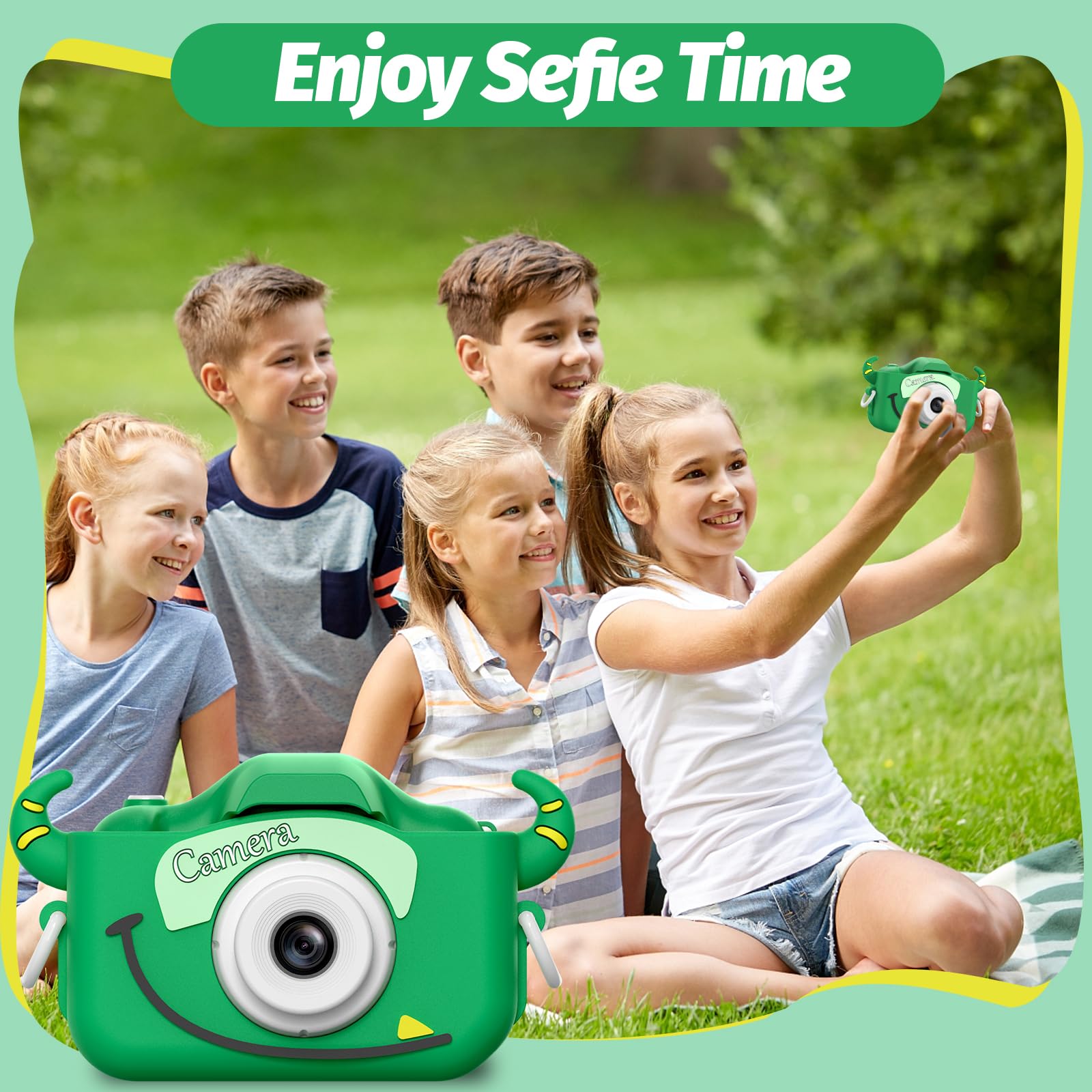 Goopow Kids Camera durable soft cover protects during playtime