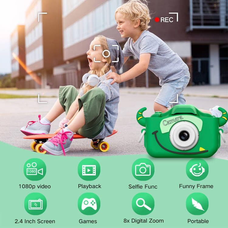 Goopow Kids Camera LCD display close-up with user-friendly interface