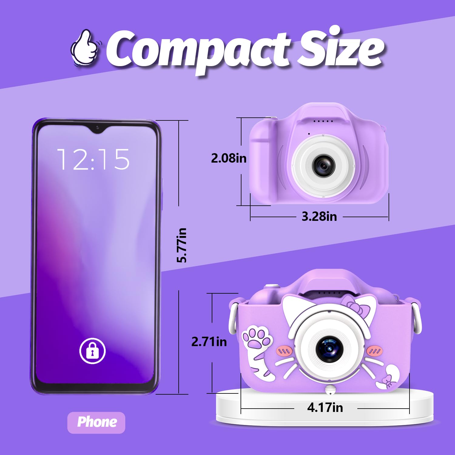 Goopow Kids Camera with clear LCD screen for easy selfies and framing
