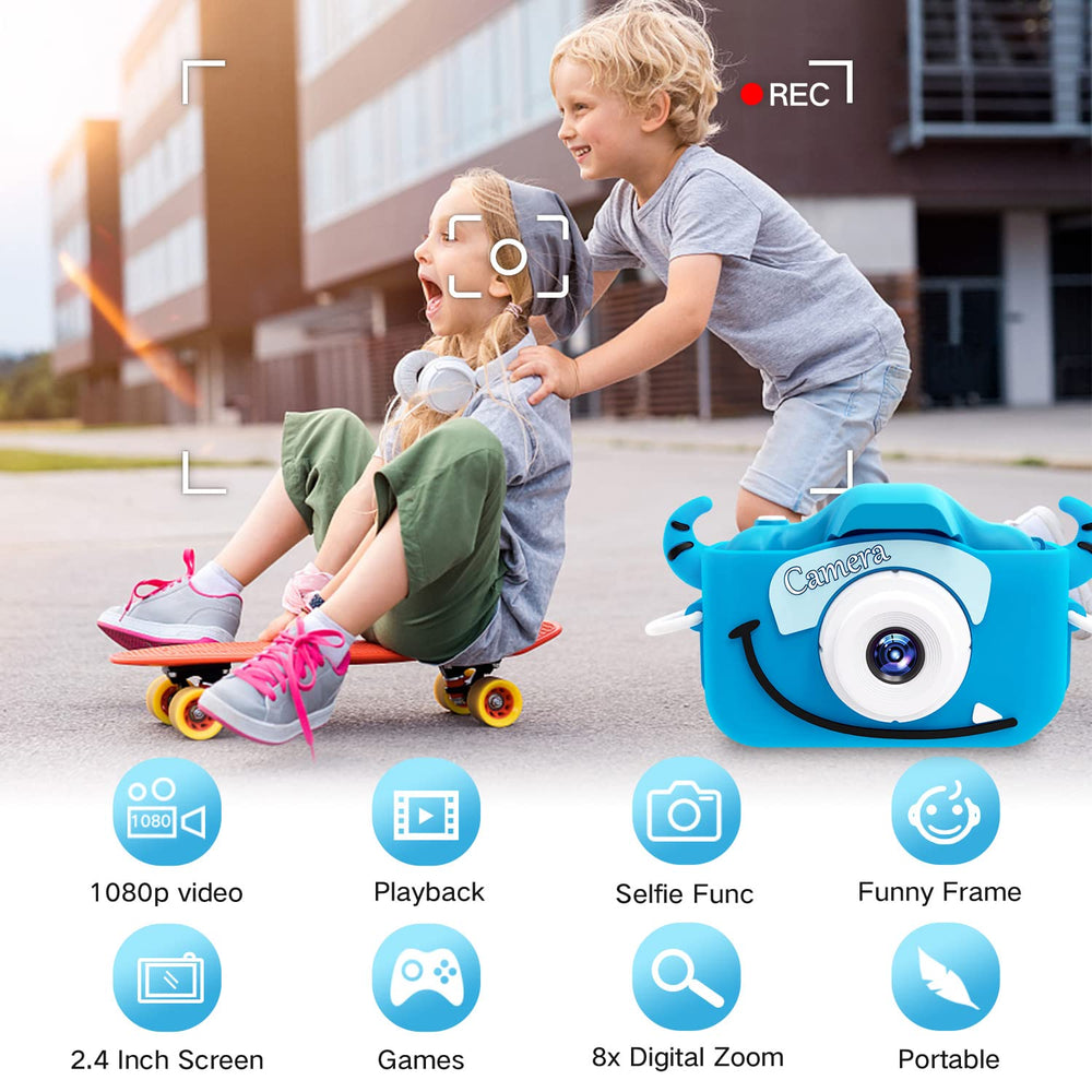 Goopow kids camera selfie mode supports easy self-portraits.