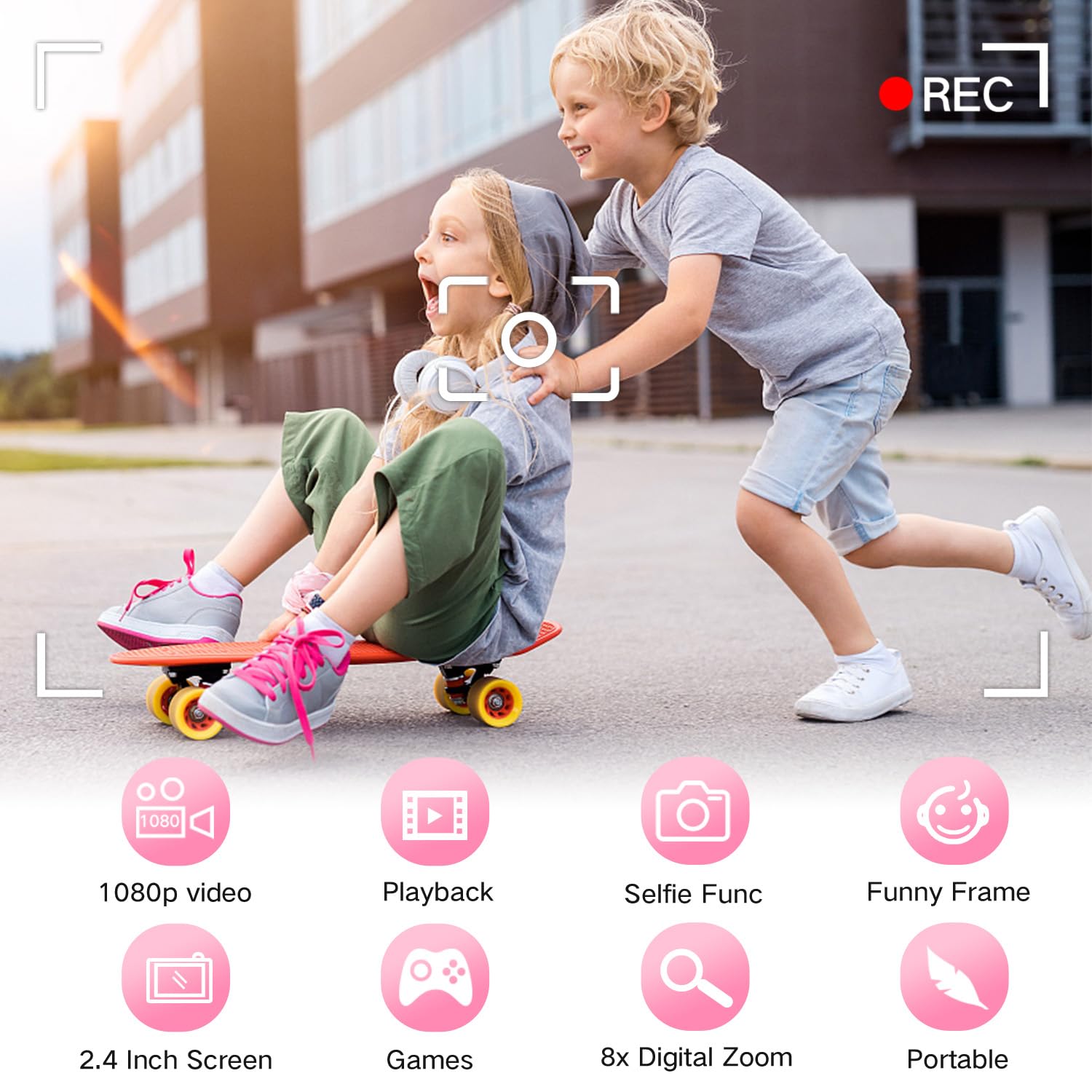 Goopow camera in selfie-mode invites kids to frame their own memories.