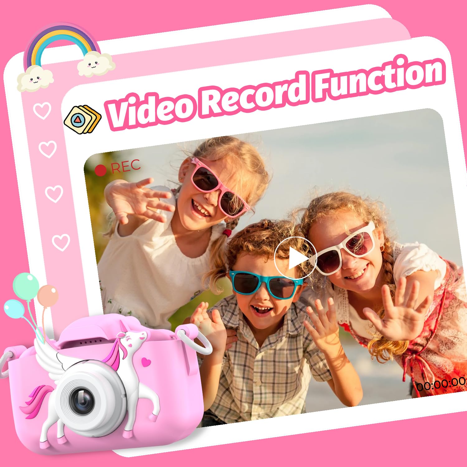 Goopow Kids Selfie Camera 12 megapixels for clearer photos