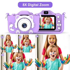 Goopow Kids Selfie Camera 32GB SD card included for extra storage.