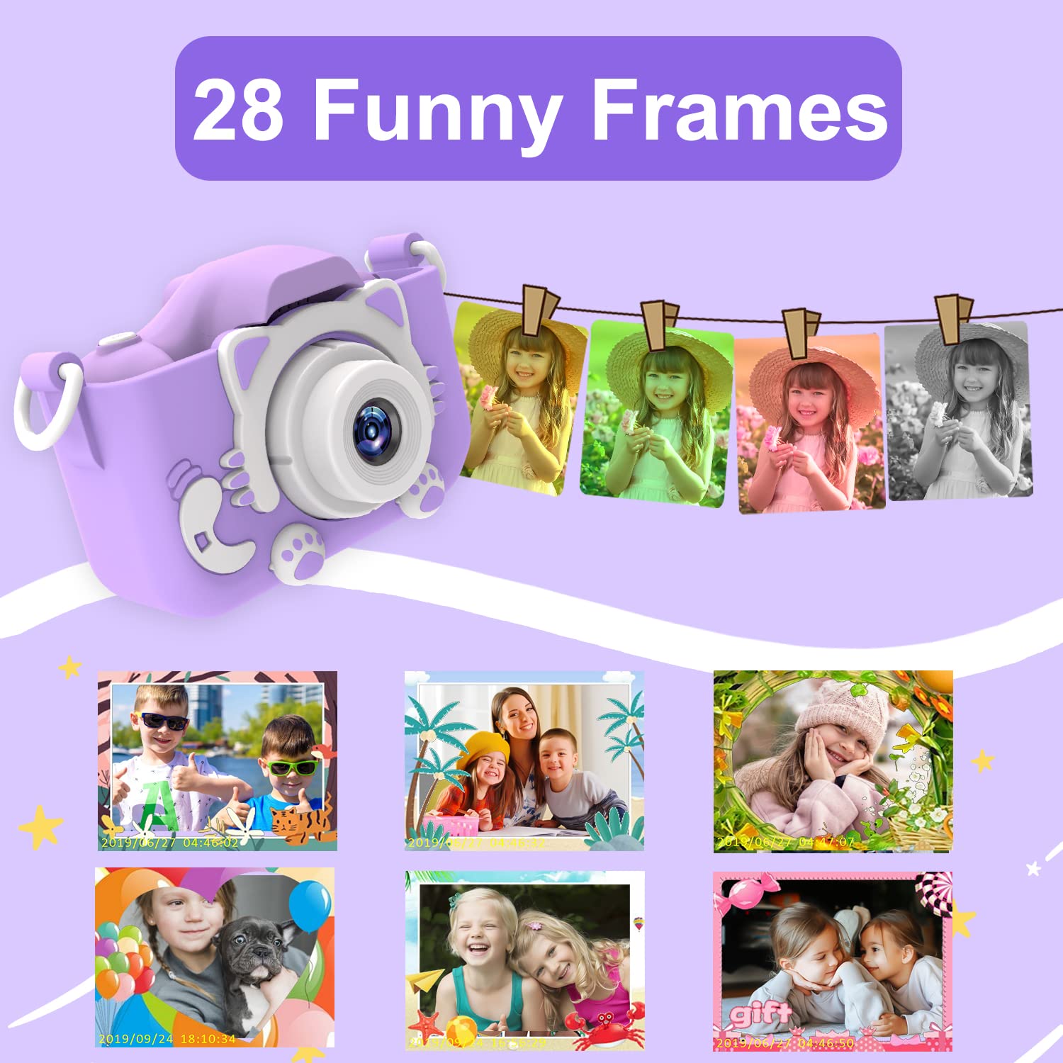 Goopow Kids Selfie Camera durable shell, shock protection for active kids.