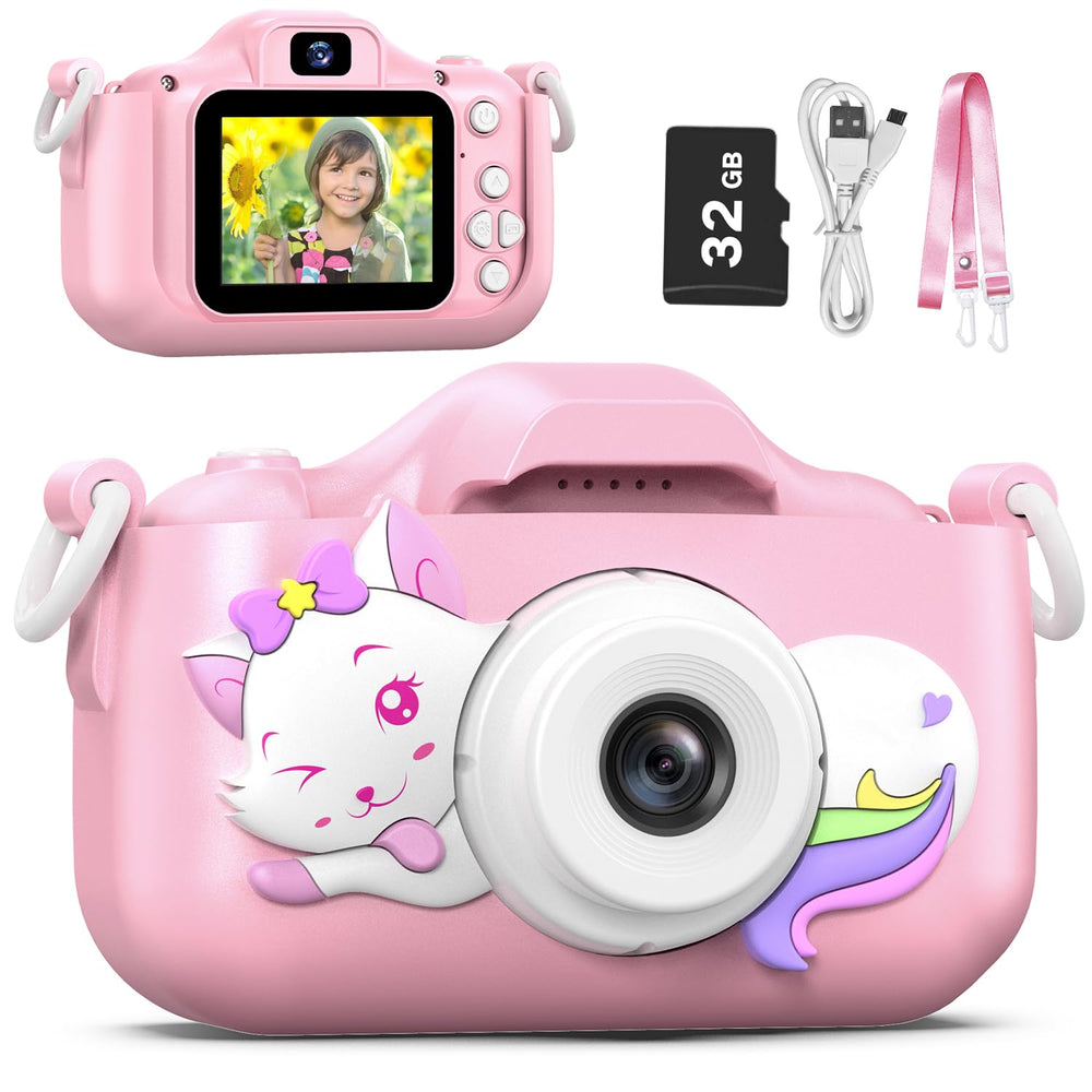 Goopow Kids Selfie Camera front view with dual-lens for easy selfies