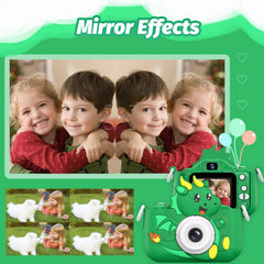Goopow Kids Selfie Camera Green outdoor-ready design for adventures.