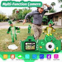 Goopow Kids Selfie Camera Green rear view ideal for capturing playful moments with friends.