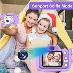 Goopow Kids Selfie Camera held in hand, comfortable grip for small hands.
