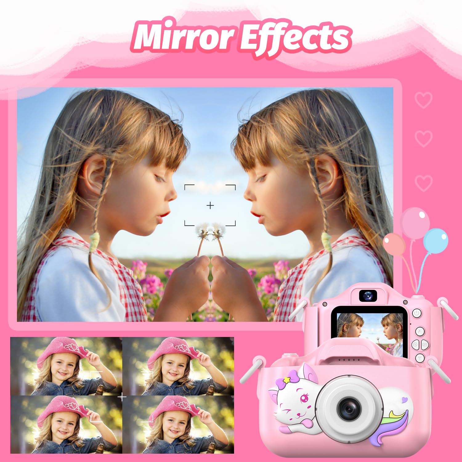 Goopow Kids Selfie Camera with portable lanyard for outdoor use