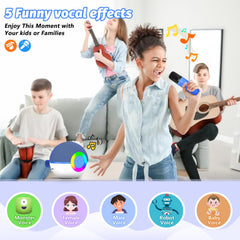 Goopow Mini Karaoke blue two microphones for kids and family use.