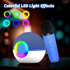 Goopow Mini Karaoke blue portable size ideal for outdoor gatherings.