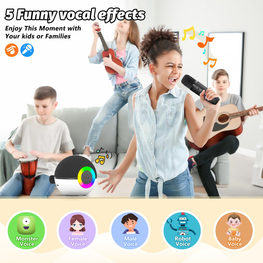 Goopow Mini Karaoke kids and family enjoying singing practice at home.