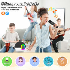 Goopow Mini Karaoke kids and family enjoying singing practice at home.
