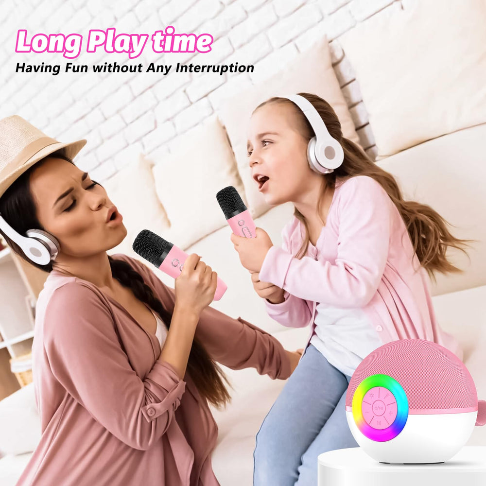Goopow mini karaoke machine pink ideal for kids and family sing-alongs.
