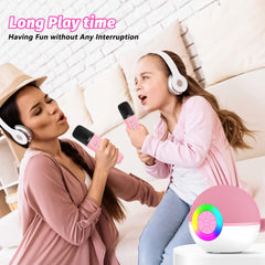 Goopow mini karaoke machine pink ideal for kids and family sing-alongs.