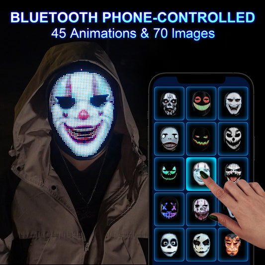 Gootus LED mask with gesture sensing for hands-free transformations.