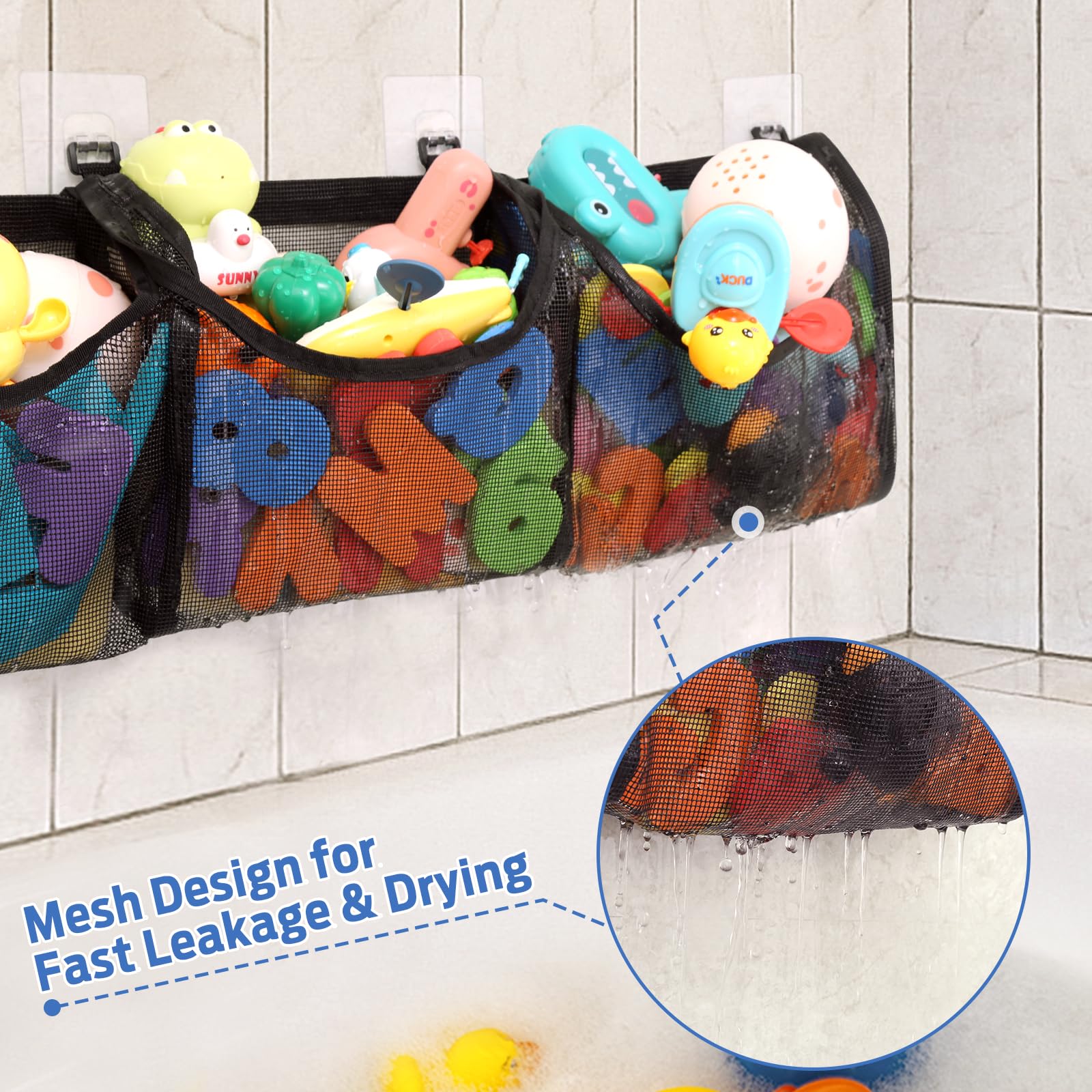 Goowin bath toy storage supports up to 22 lb for sturdy toy organization