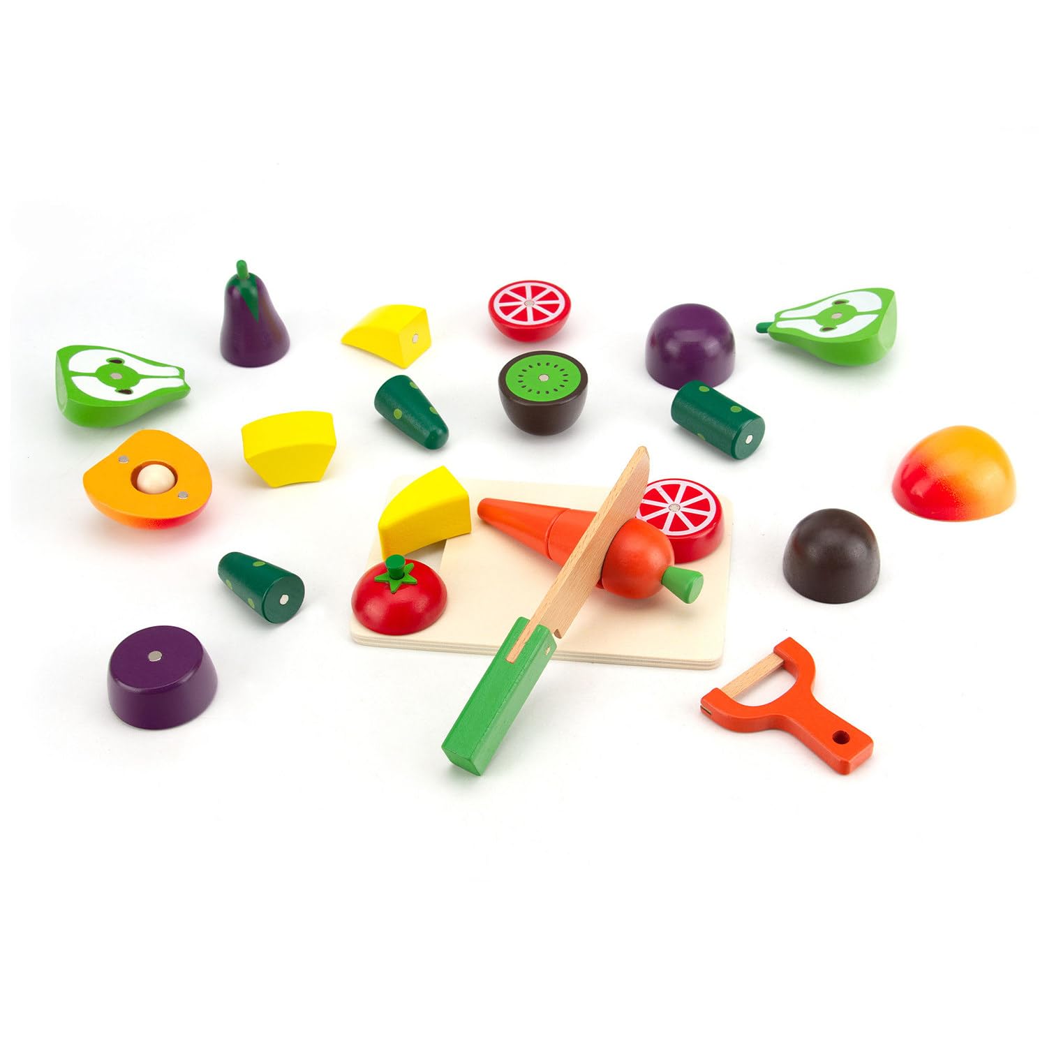 GOPLACS gift-ready wooden play food set for birthdays or holidays