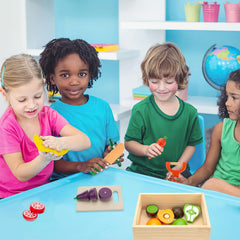GOPLACS wooden storage box neatly stores toy foods